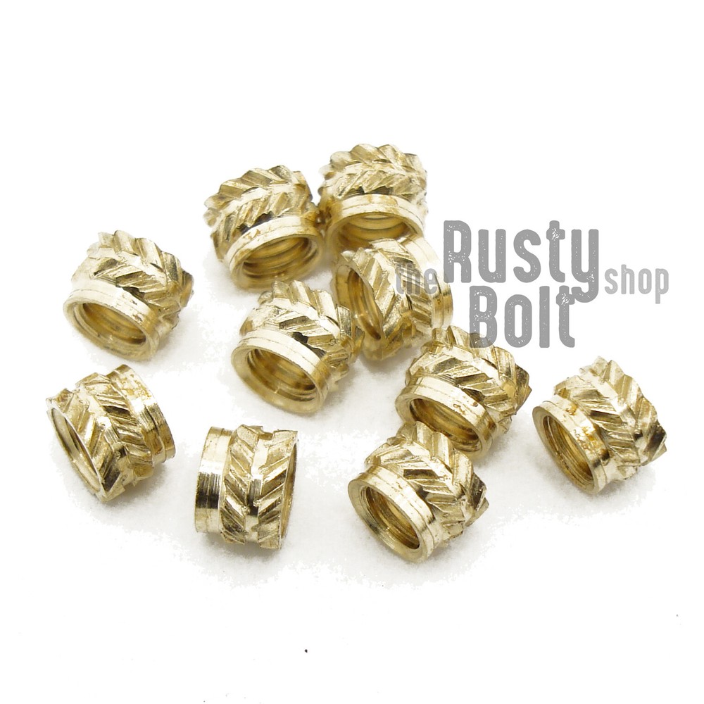 M3 x 3mm, 4.2mm OD - Knurled Brass Threaded Heat Set Inserts 3D Printing