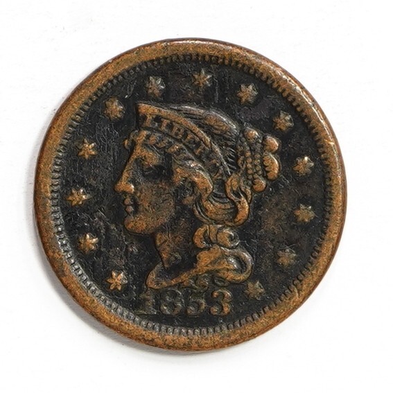 1853 Braided Hair Large Cent