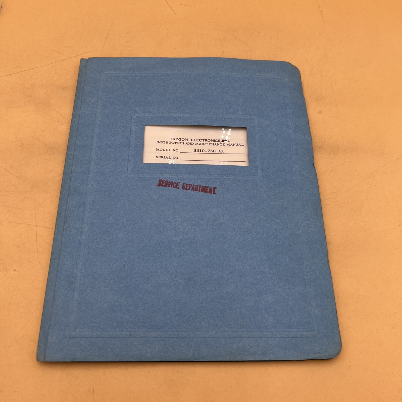 1965 Trygon Electronics Model HR10-750 XX Instruction & Maintenance Manual Book