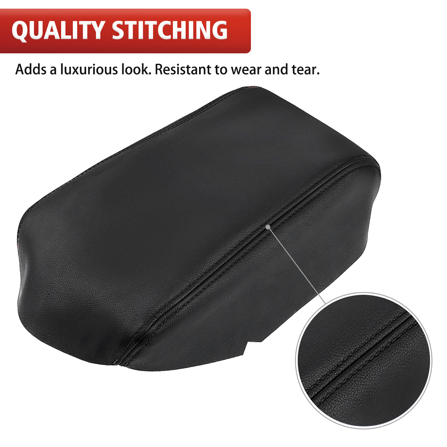 Fits 2011-2019 Ford Explorer Leather Center Console Lid Armrest Cover Black KBH