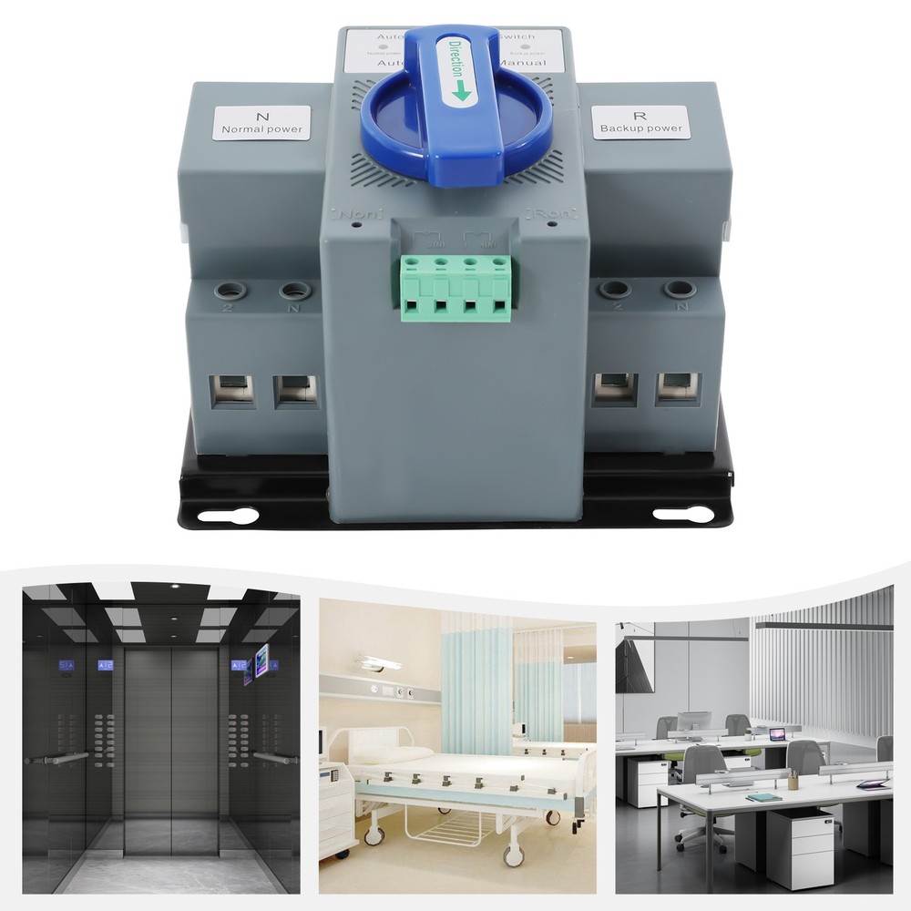 63A ATS Dual Power Automatic Transfer Switch for Generator Changeover Switch 2P