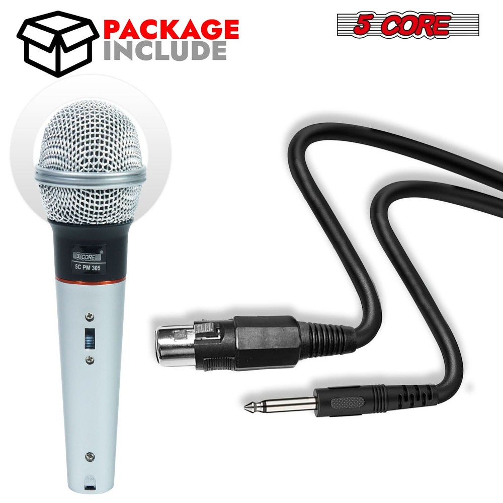 5Core XLR Microphone Dynamic Mic Karaoke Singing Studio Mics Handheld Microfono