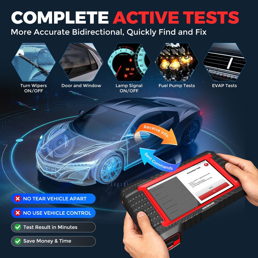 KINGBOLEN K7 OBD2 Car Diagnostic Tool Key Coding Full System CANFD Free Update