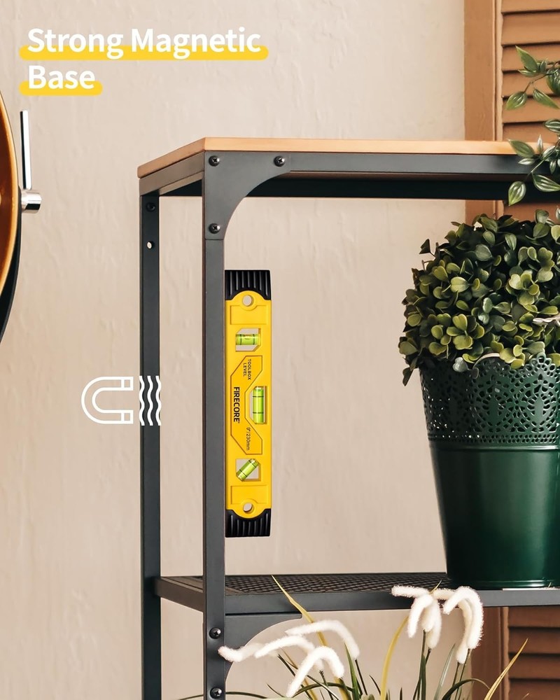 Precision Magnetic Torpedo Level - 9 Inch Shockproof Tool with 3 Bubble Vials