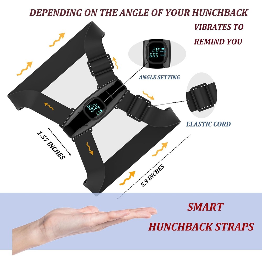 Upgraded Smart Posture Corrector Adjustable Posture Correction Angle with Vib...