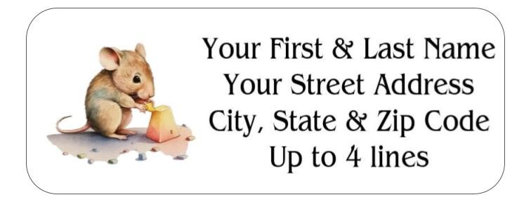 150 Mouse Nibbling Cheese Mailing Return Address Labels Personalized