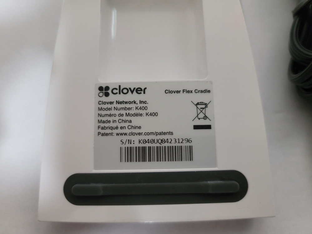 Clover K400 Flex Charging Cradle Base + Power Supply