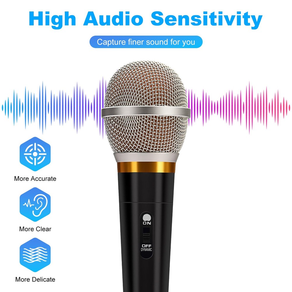 Dynamic Handheld XLR Mic for Karaoke Amp Speaker Wired Cardioid
