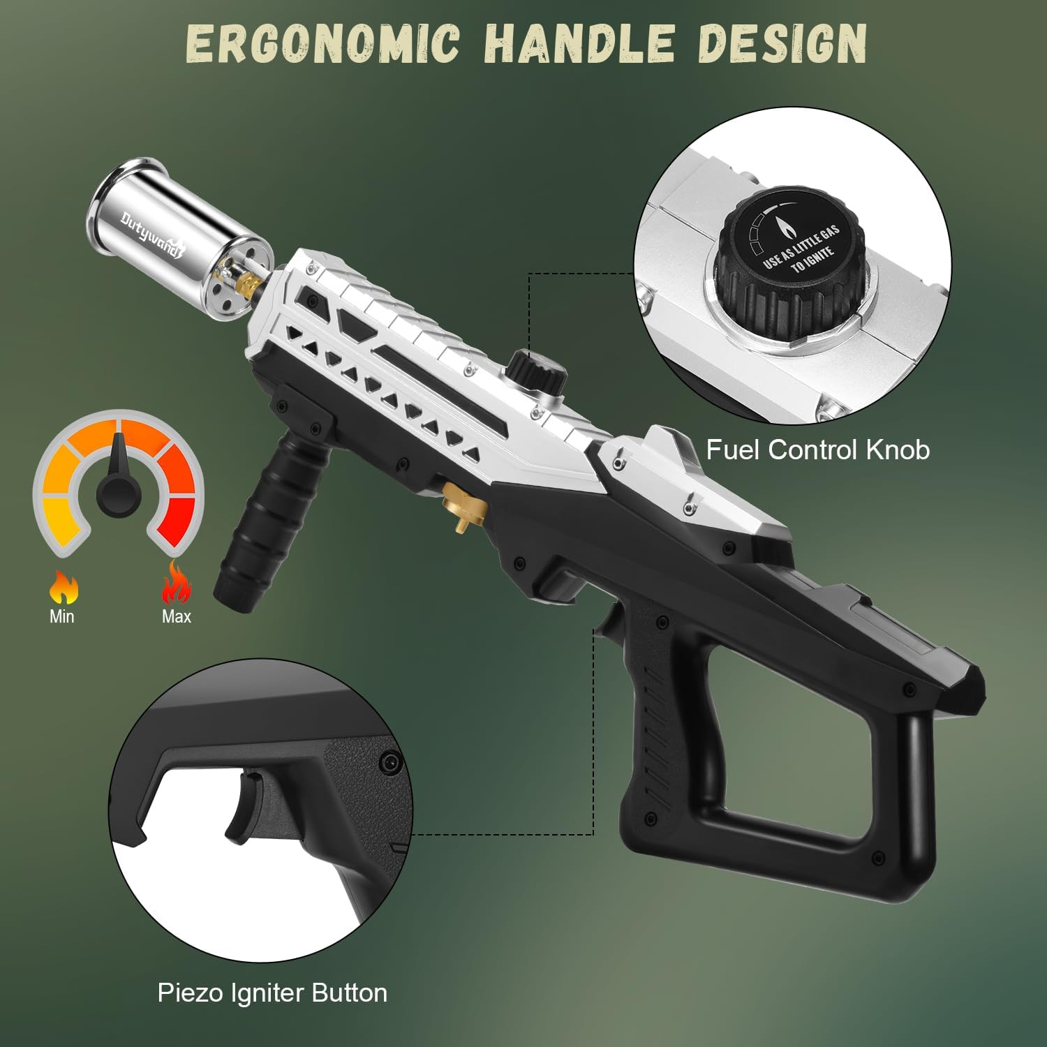 Powerful Propane Torch Gun Flamethrower with Adjustable Flame 800000BTU Blow