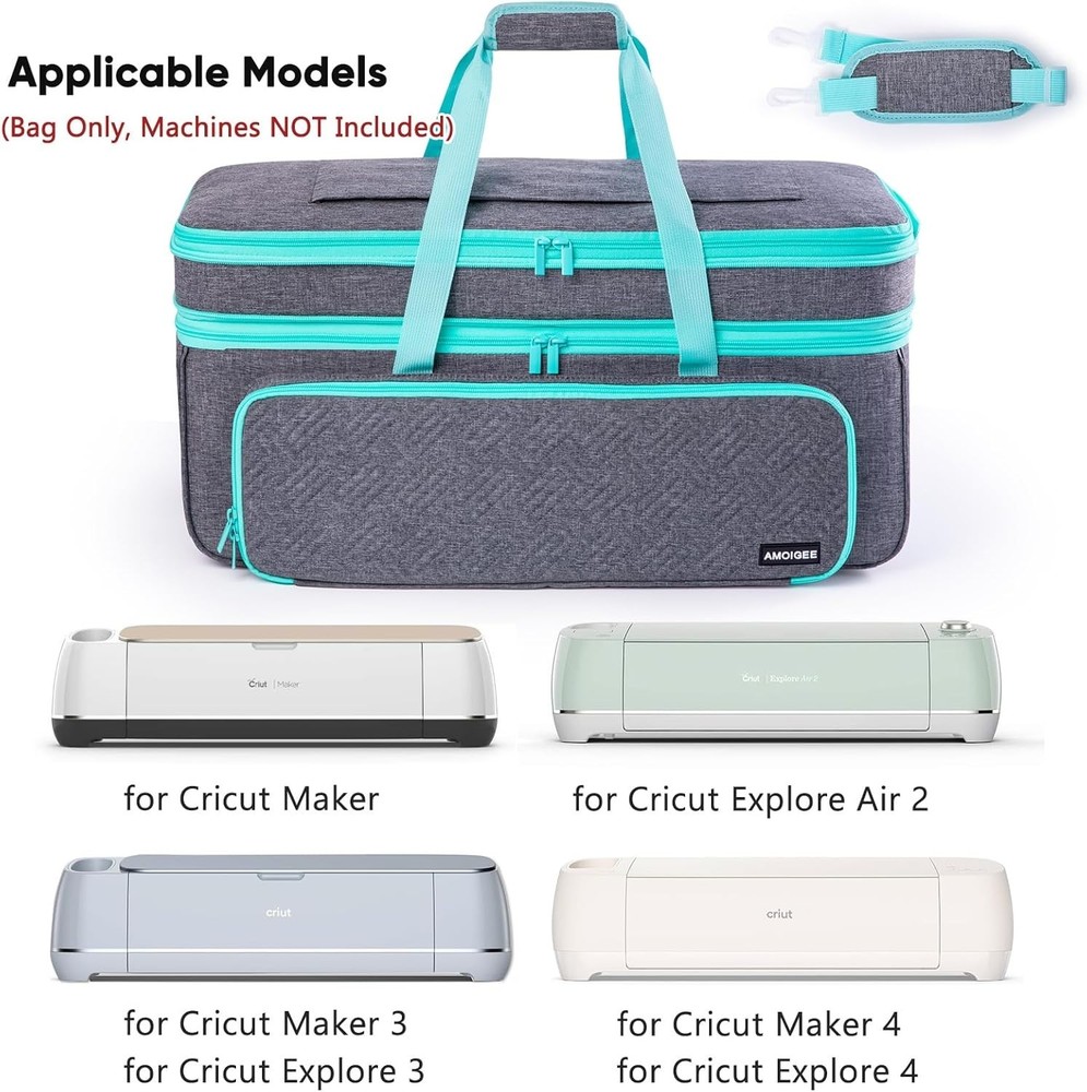 Double-Layer Carrying Case Compatible with Cricut Maker 4, Explore 4 Storage Bag