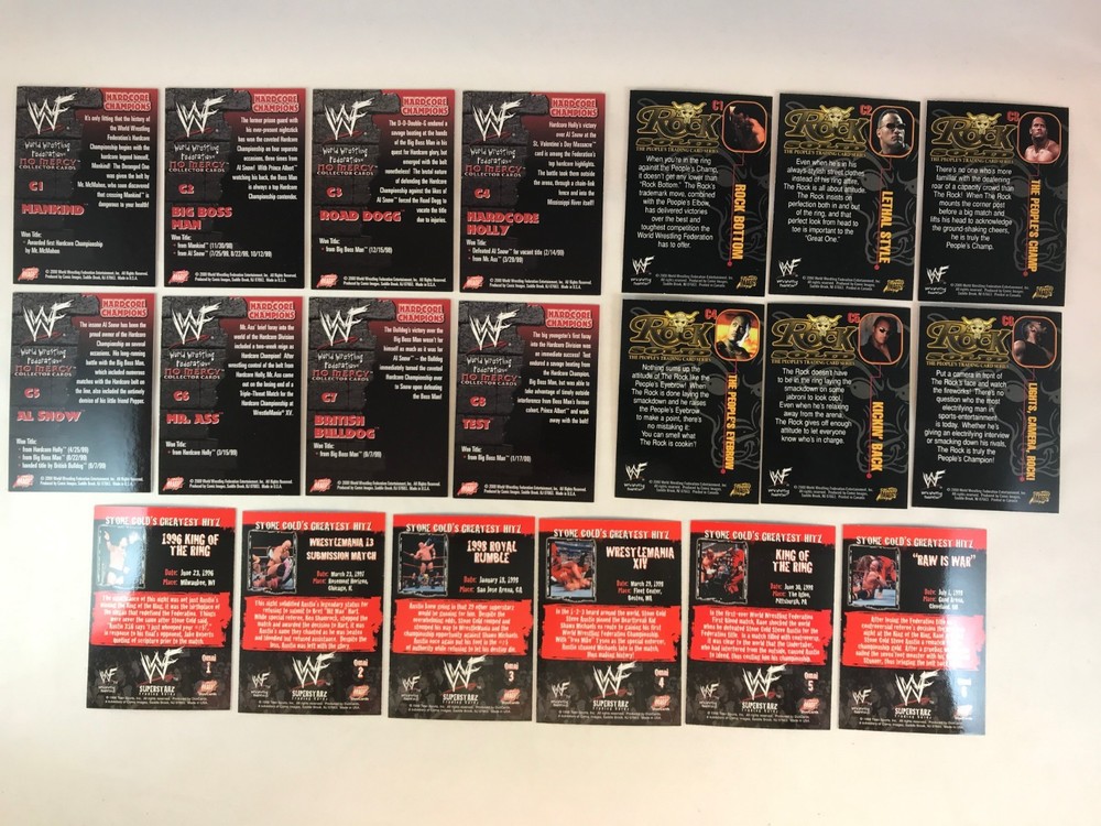 WWE WWF Trading Cards: 20 Different FOIL CHASE CARDS (3 diff Sets) Comic Images