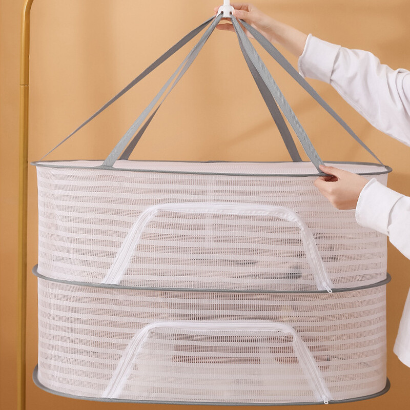 1-3 Layers Folding Drying Net Hanging Net for Vegetable and Fruit Herbs With Zip