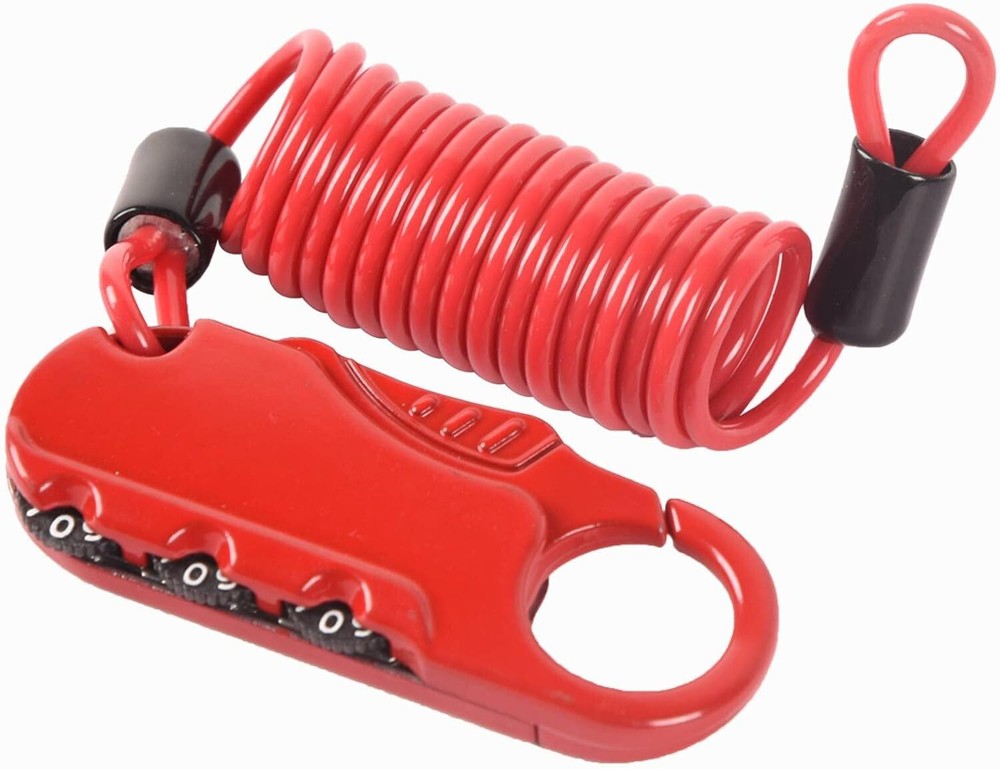 3 Digit Combination Bicycle Helmet Backpack Lock Cable Anti-Theft Bicycle Lock