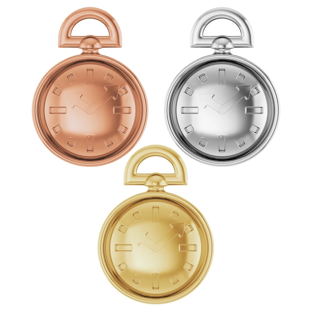 10K 14K 18K Solid Gold, Platinum & Sterling Silver Watch Face Dangle
