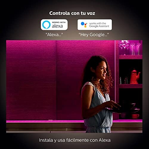 Philips Hue Bluetooth Smart Lightstrip Plus 1m/3ft Extension (No Plug), (Voic...