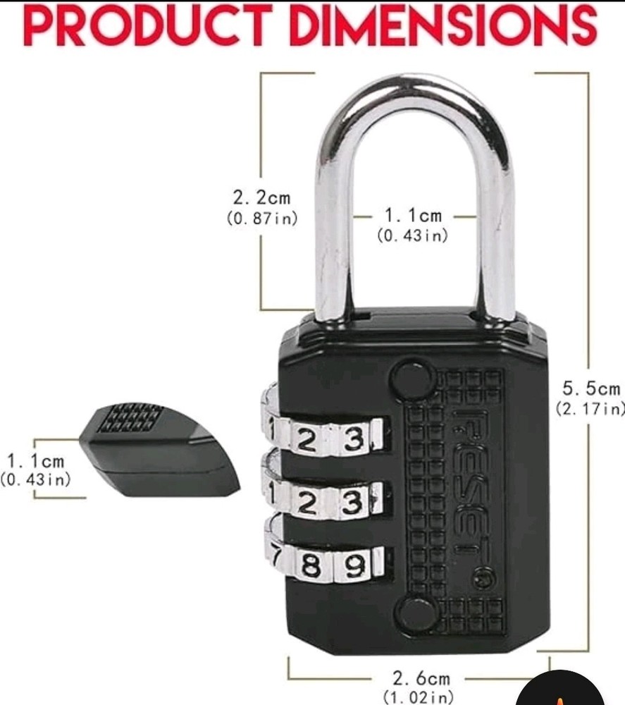 24-Pack Combination Padlocks – Individually Retail Packaged, 3-Digit Lock for...