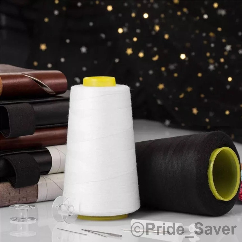 2500 Yard Each Spools WHITE Sewing Thread All Purpose 100% Polyester (4 Pack)