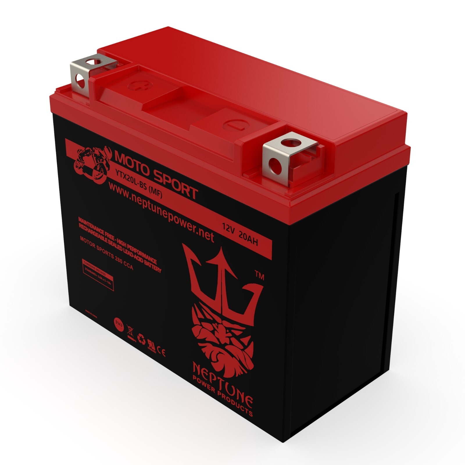 Replacement for Energizer TX20HL / YTX20L AGM Powersport 12V Battery, 330 CCA