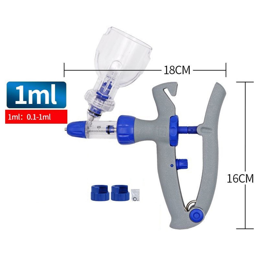 Can Insert Bottle Syringe 0.5-5ML for Cattle Sheep Chicken Adjustable Plastic ๑