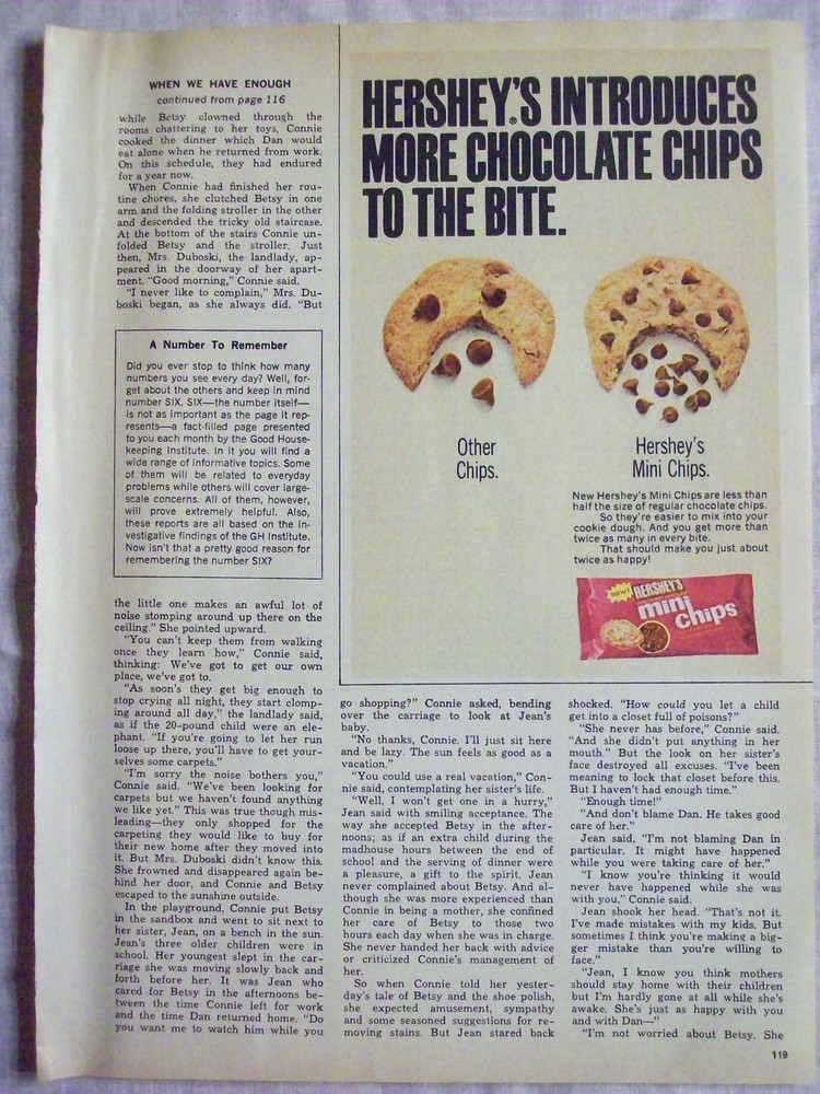 1973 Magazine Advertisement Ad Page For Hershey's Mini Chips Chocolate Chip