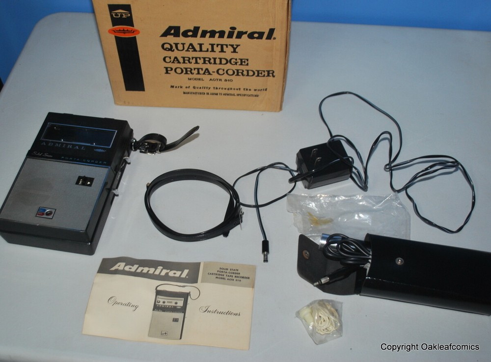 Vintage Admiral Solid State Porta-Corder Cassette CTR-300 with Accessories Box