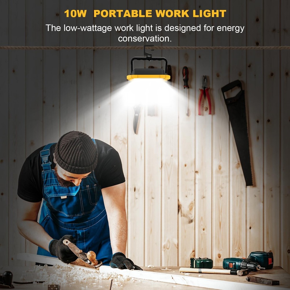LED Work Light, 1100LM 6500K Portable Work Light, Work Lights on Stand Rotata...