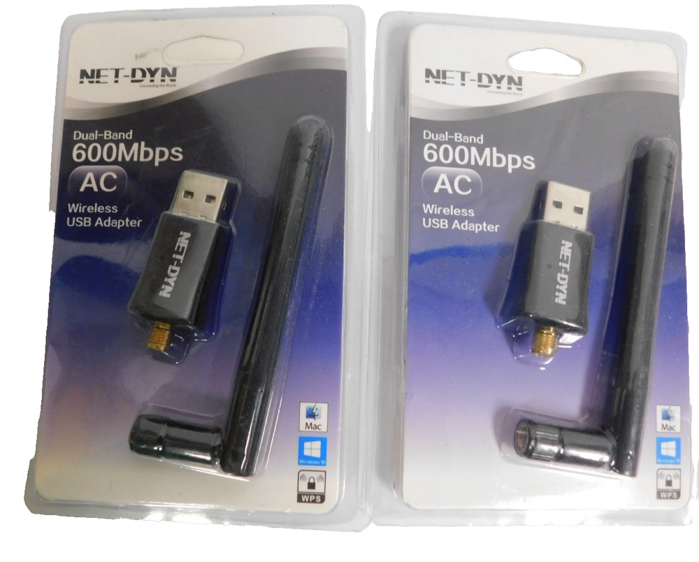NET-DYN Duel-Band 600Mbps AC Wireless USB Adapter-2 Pack