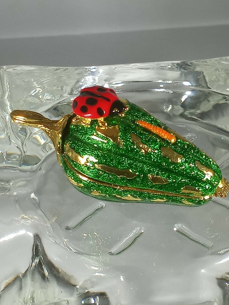 Pepper With Ladybug Trinket Box Hand Painted Enamel. by Taylor Avedon