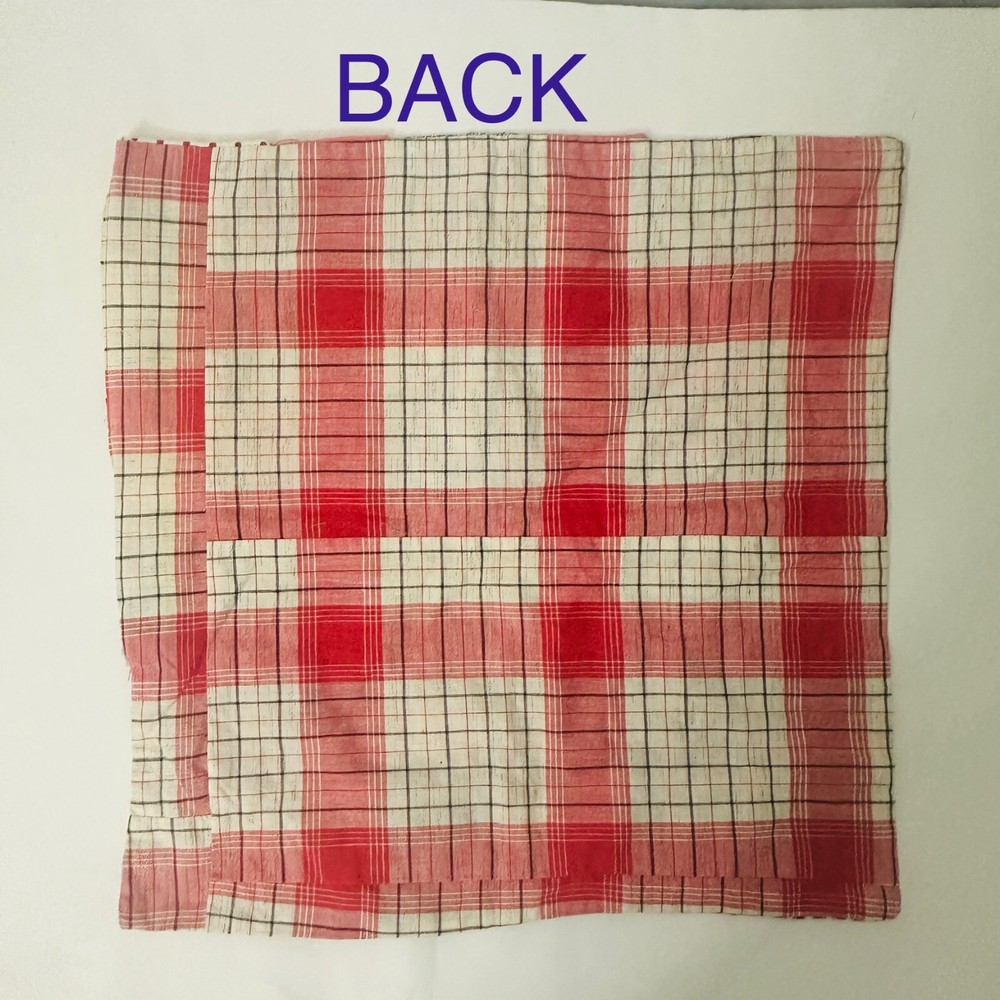 Handmade Quilted Pillow Cover Diagonal Square Quilt Patchwork Pattern 17" x 17”