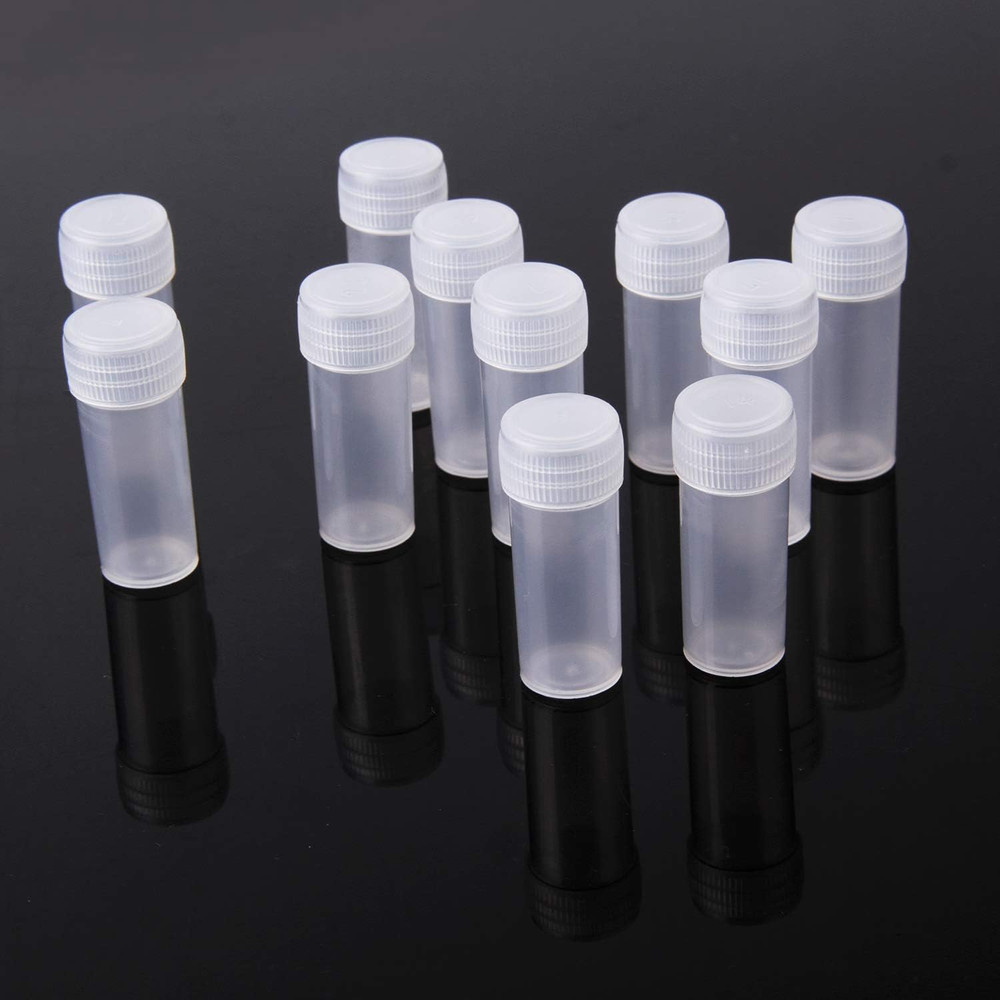 100Pcs 5ML Small Pill Plastic Containers Empty Pill Bottles Sample Bottles Vial