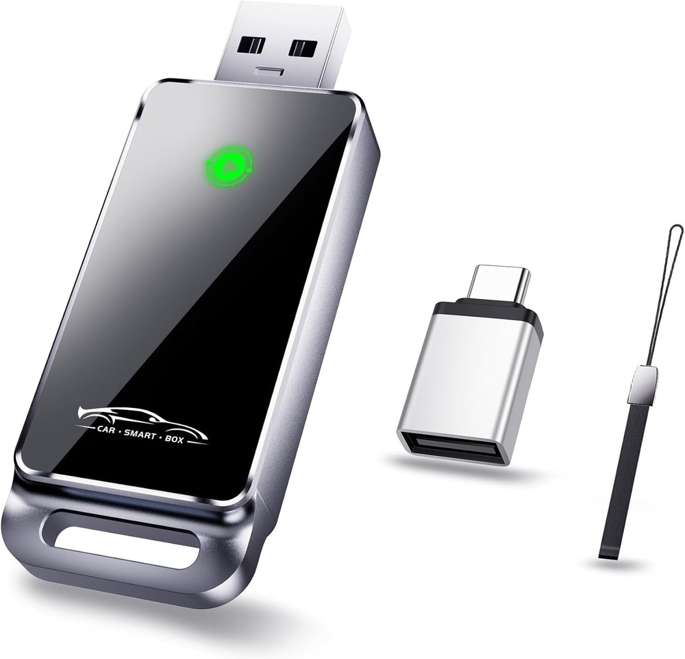 Wireless CarPlay Adapter Upgraded, Plug and Play, No Latency, Bluetooth & Wifi.