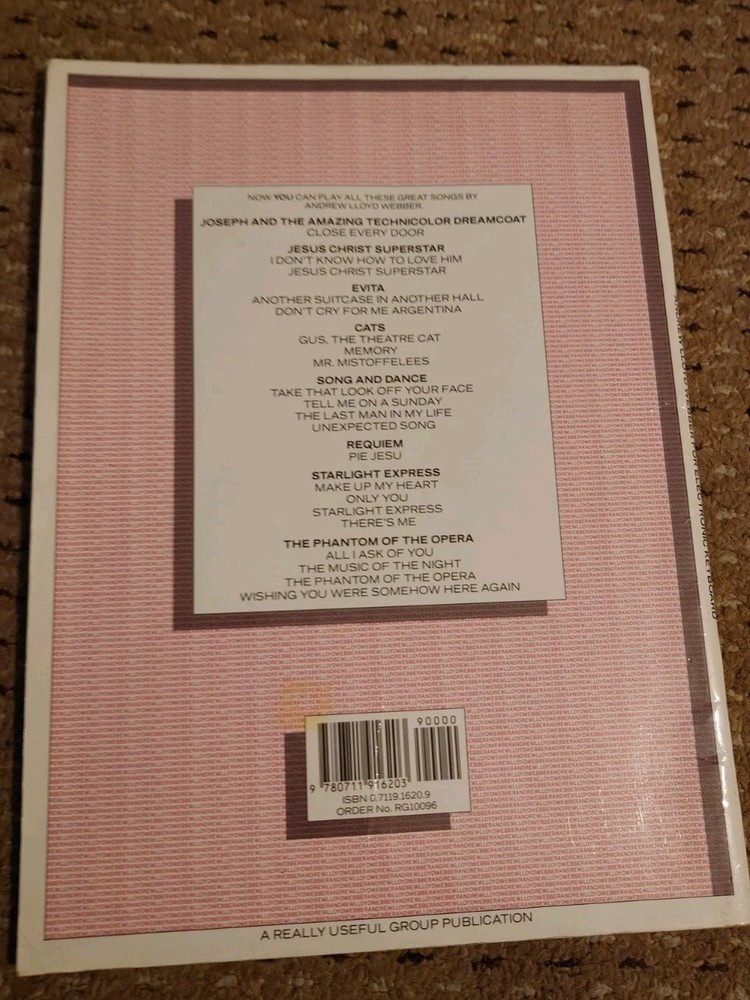 Electronic Keyboard - Andrew Lloyd Webber - Songbook