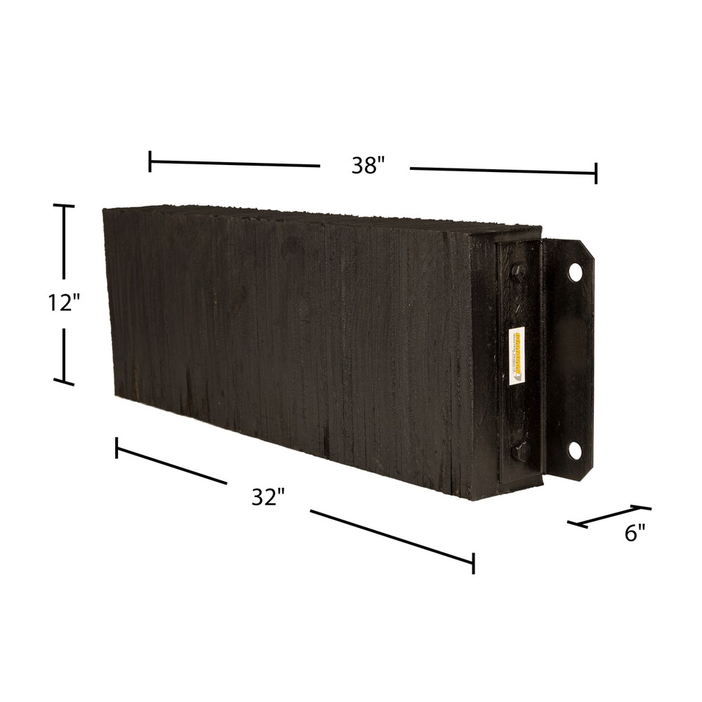 Rubber 4-1/2" Deep Horizontal Laminated Dock Bumper - 12" H x 36" W