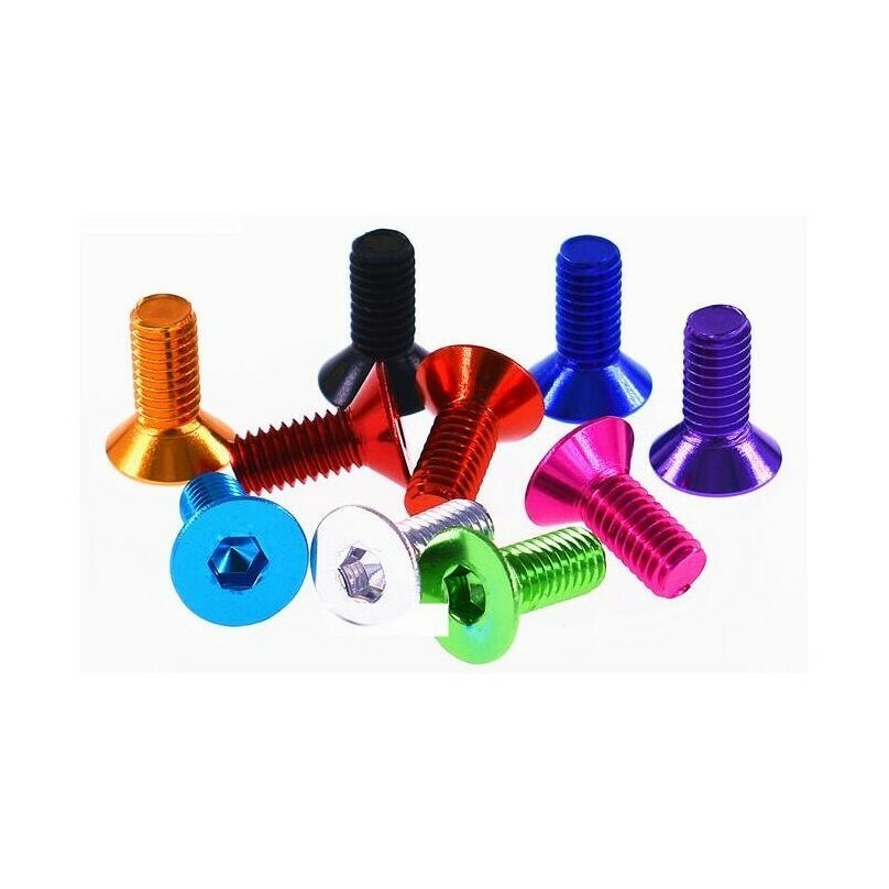 multiple colour M3 7075 Aluminum alloy flat head hexagon socket screws bolt