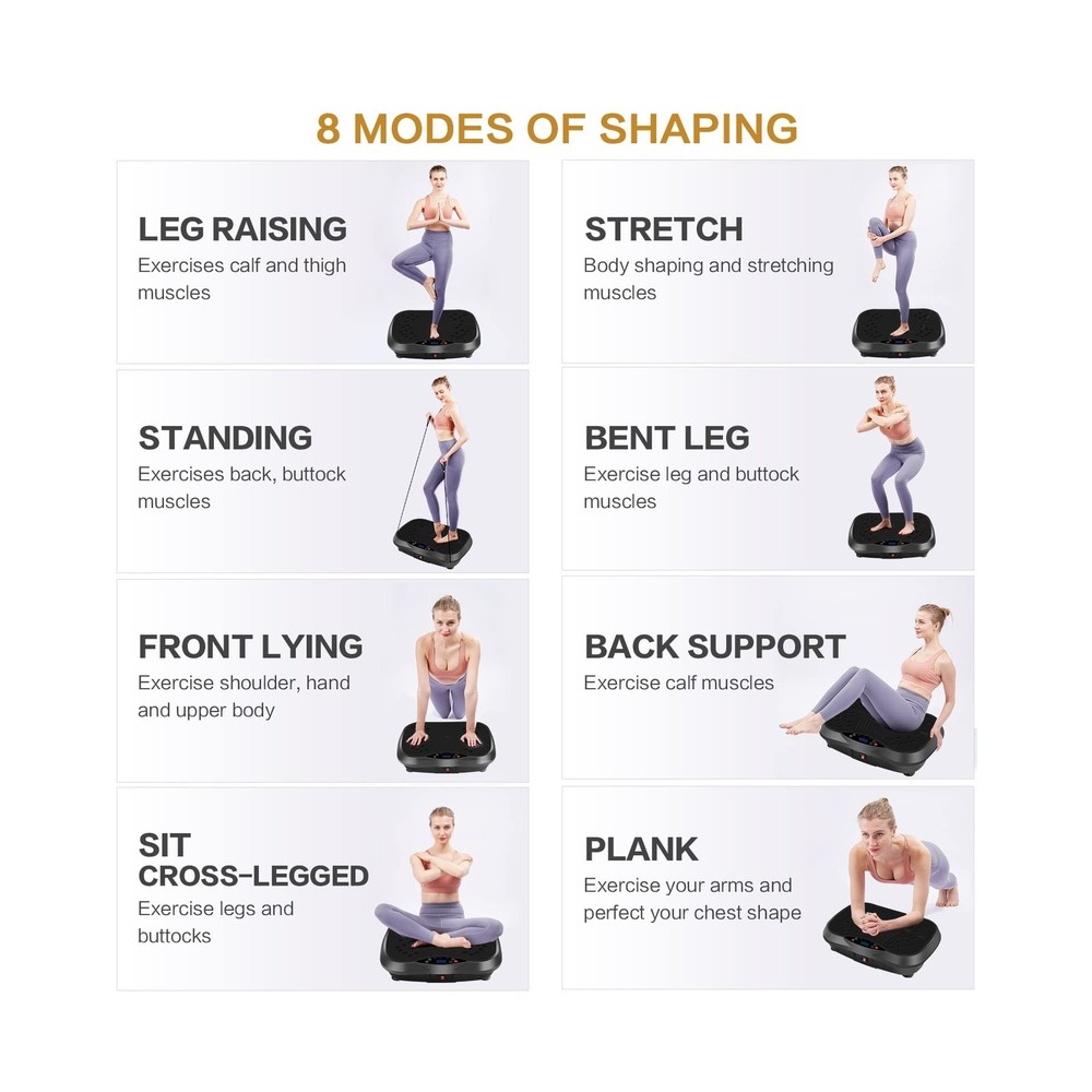 Vibration Plate Exercise Machine - Full Body Workout Vibration Platform with ...