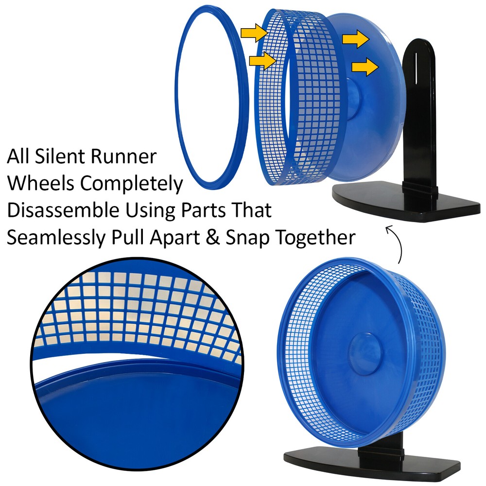 Silent Runner Pro Blue - Durable Pet Exercise Wheel with Stand