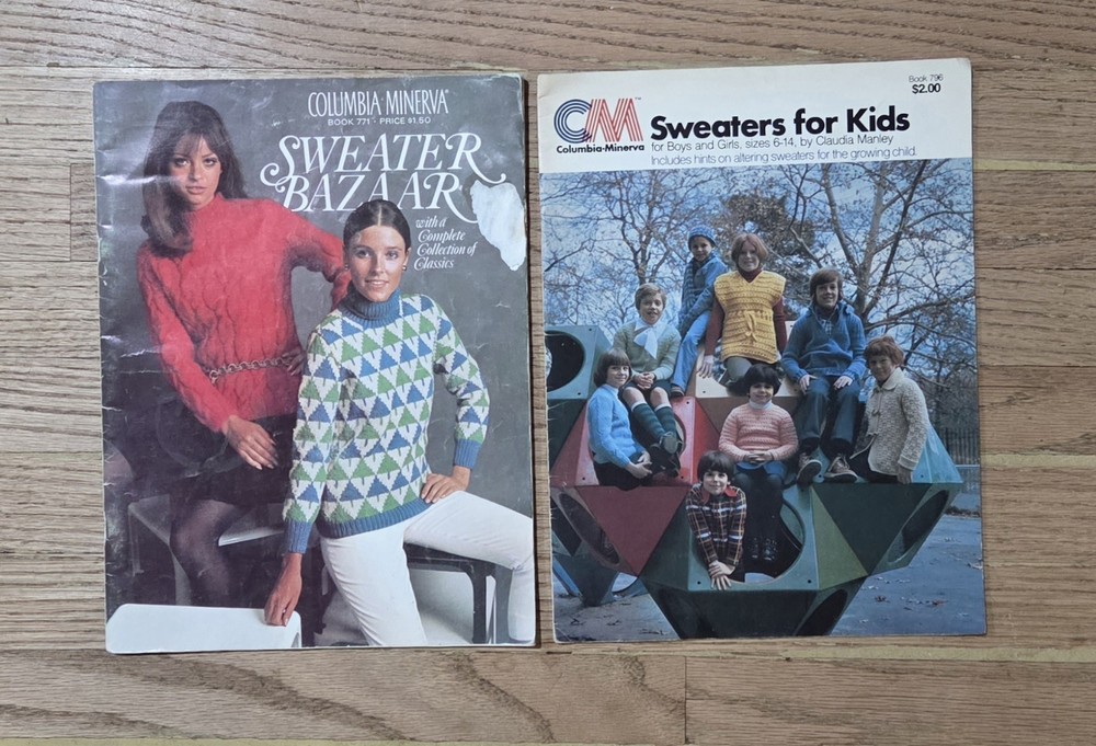 (2) Columbia Minerva Sweater Pattern Books