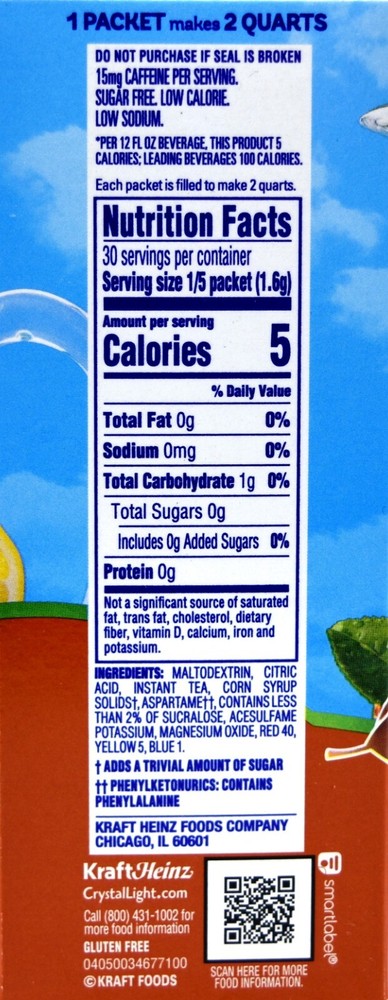 8 12-Quart Boxes Crystal Light Sweet Tea Drink Mix