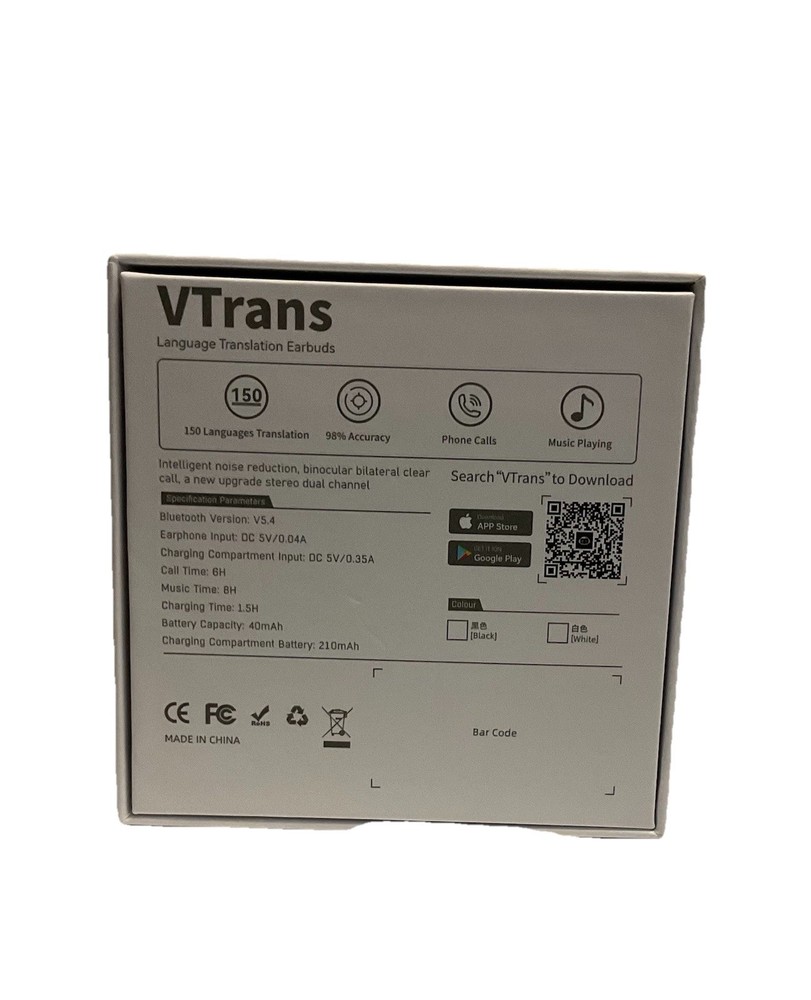 Vtrans Bluetooth Translation Earbuds
