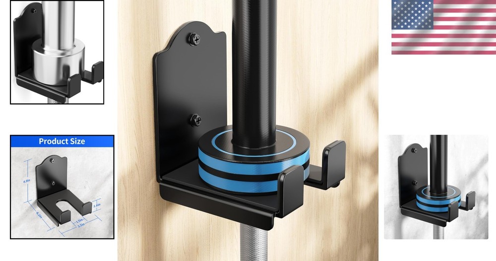 EVA-Padded Barbell Wall Rack Holder - Space-Saving Gym Storage Solution