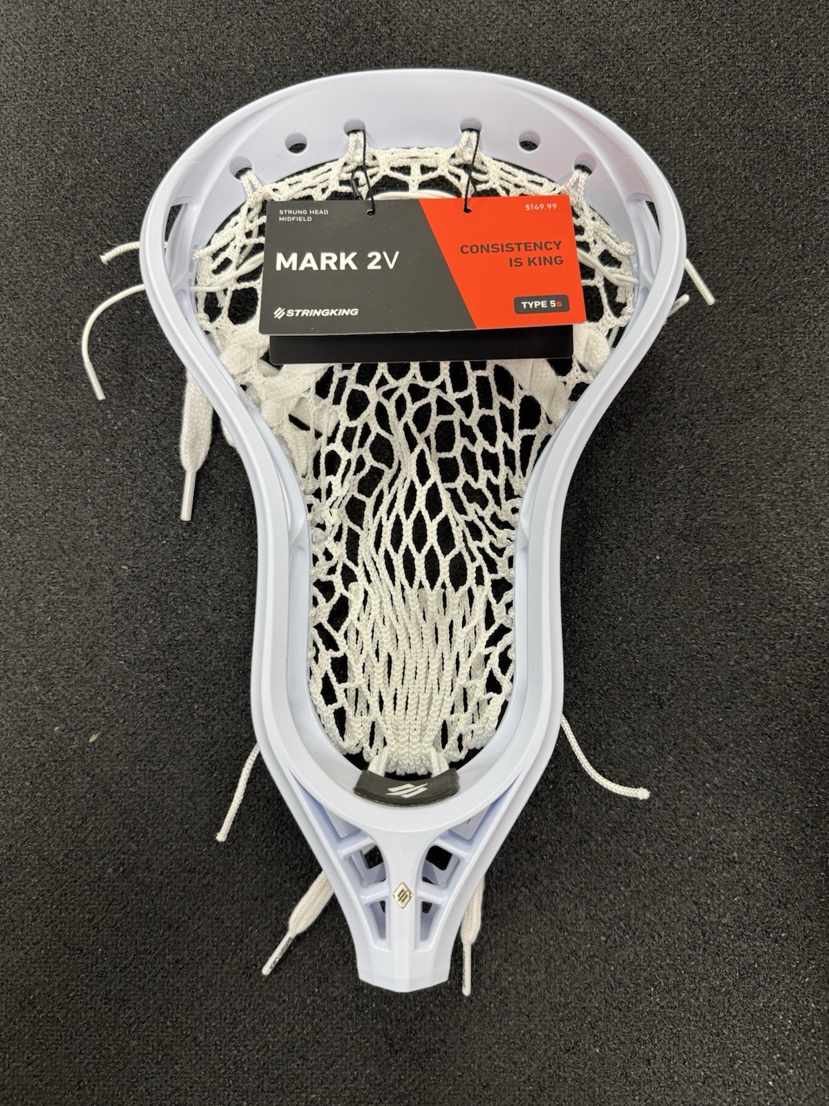 StringKing Mark 2V STRUNG Lacrosse Head - WHITE  **NEW**