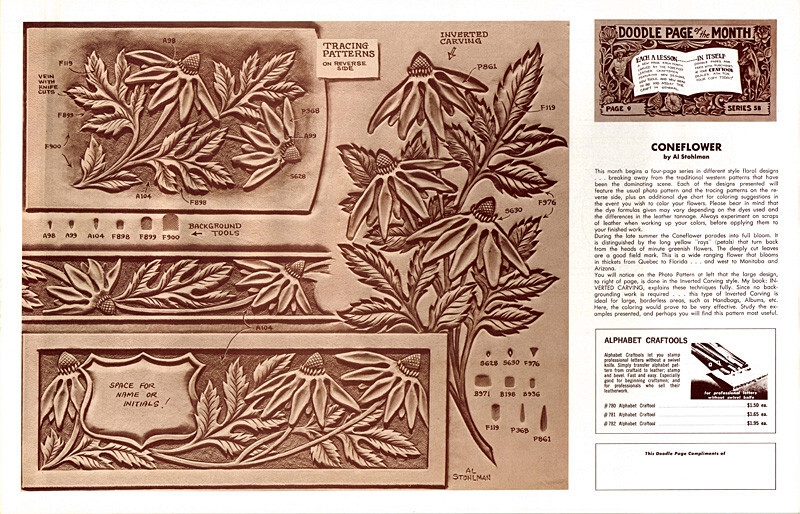 Leather Craft Doodle Pattern       CONEFLOWER