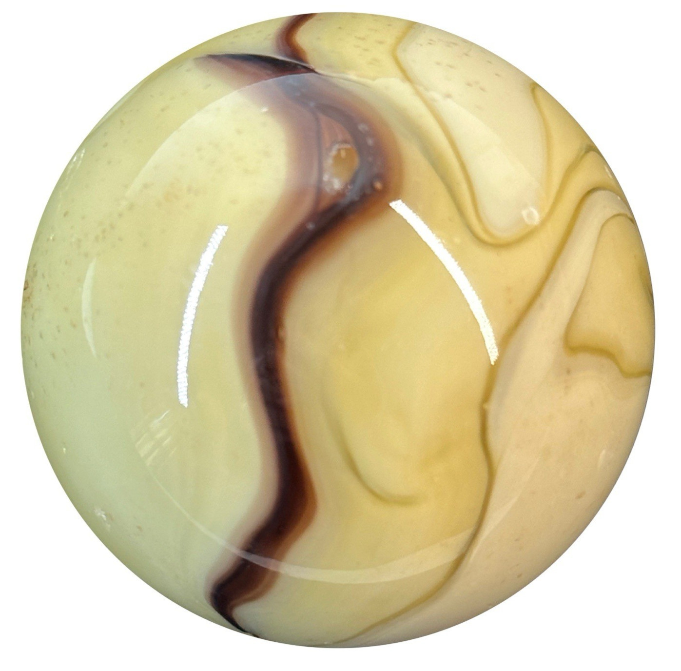 Toe Breaker 50mm (2") MORIARTY Brown/Orange Swirl Marbles glass Toebreaker HUGE