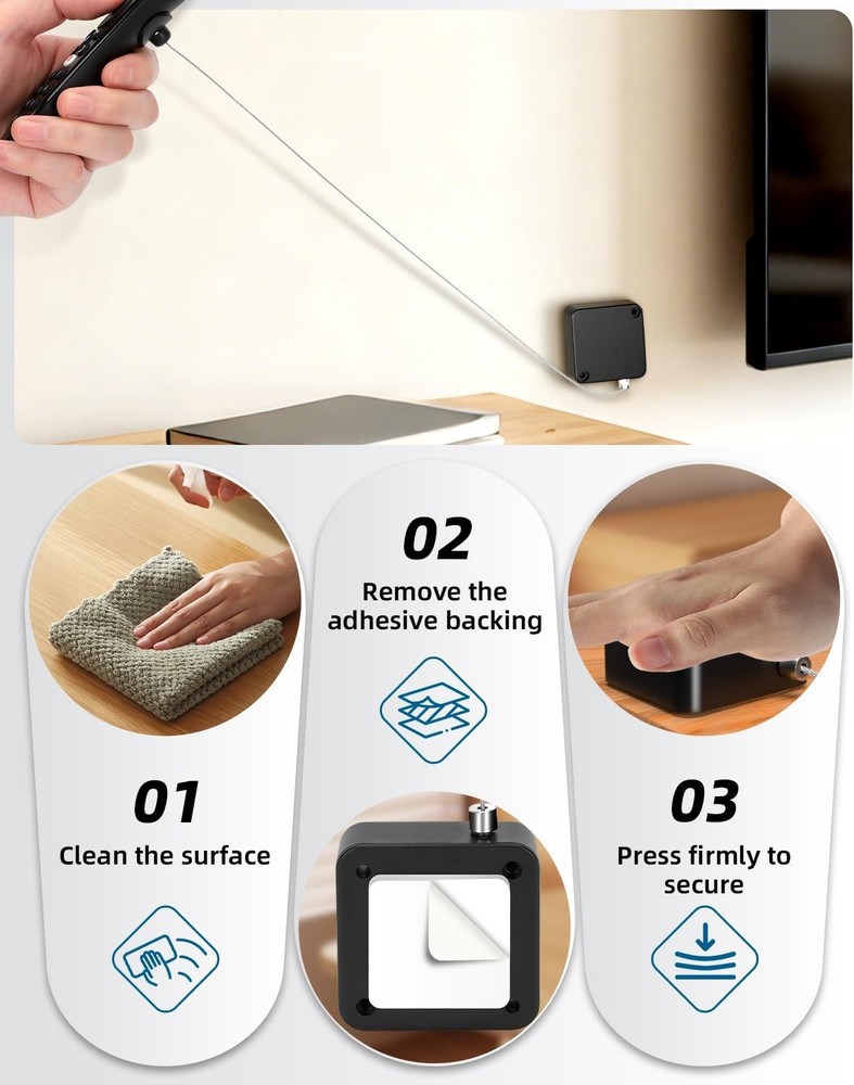 6.5 Ft Retractable Remote Control Safety Lock Tether, Leash...