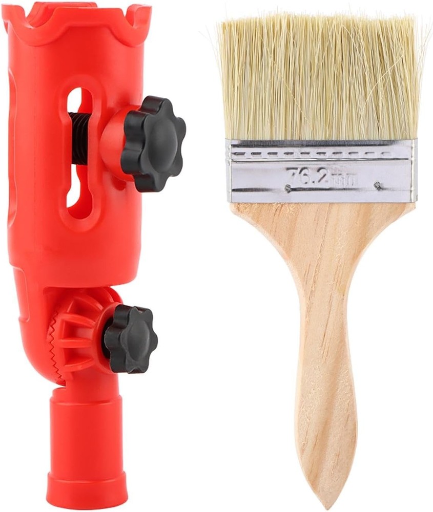 Multi Angle Paint Brush Extender with Brush, Roller Adapter for High Walls