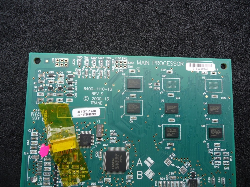 Trane new Main Processor PCB 6400-1110-13 Rev. S, 2000-13