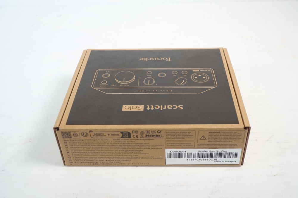 Focusrite Scarlett Solo 3rd Third Gen USB Audio Interface MOSC0024 NEW SEALED