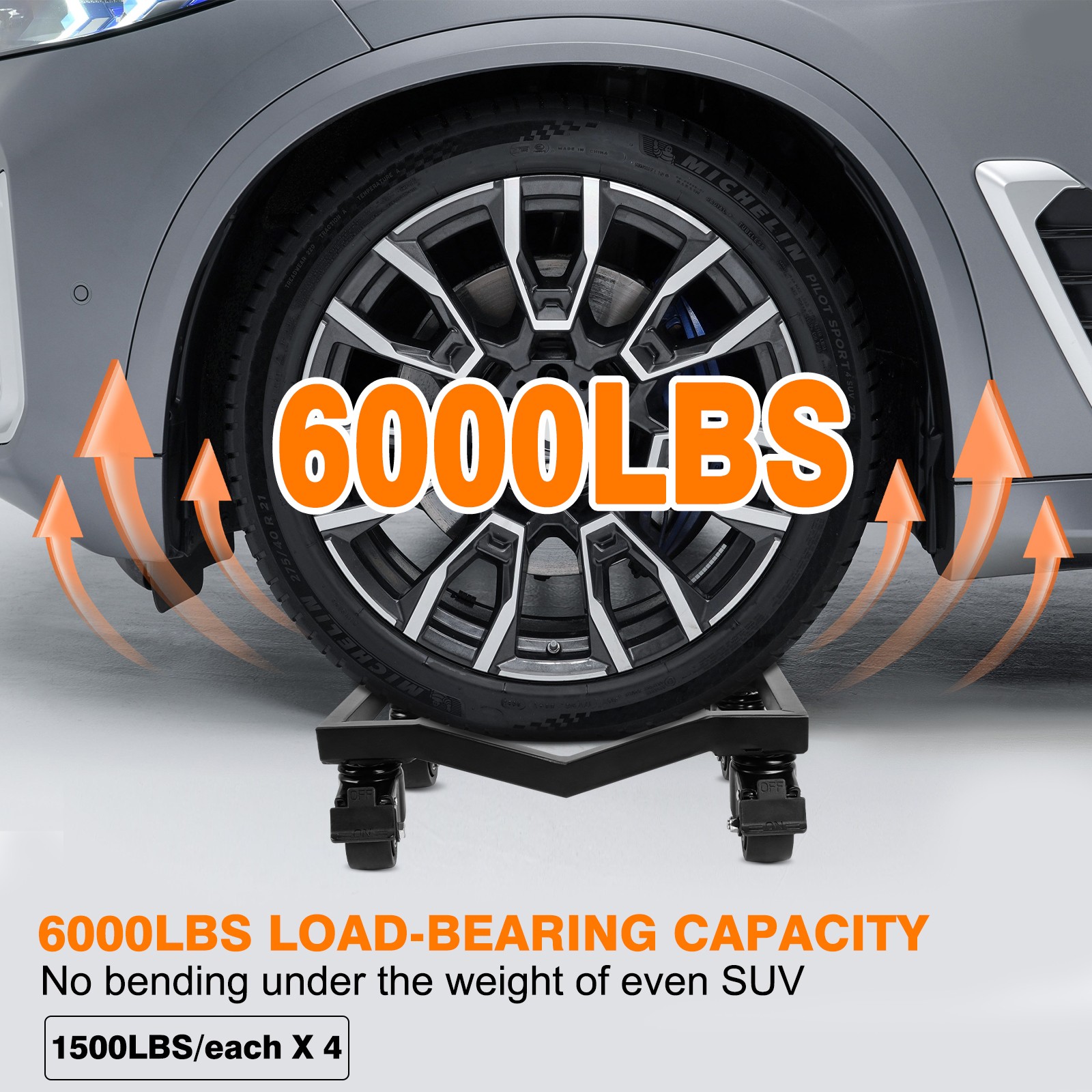 Set of 4 Car Wheel Dolly 6000LBS Garage Dolly Car Mover Skates for Moving Cars