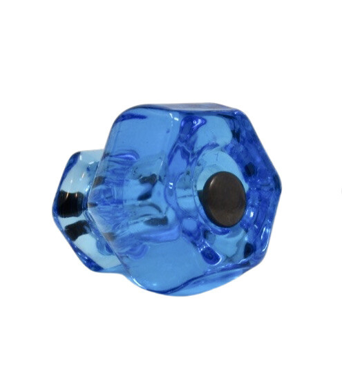 Two Drawer pulls Hexagonal Glass with Oil Rubbed Bronze Bolt