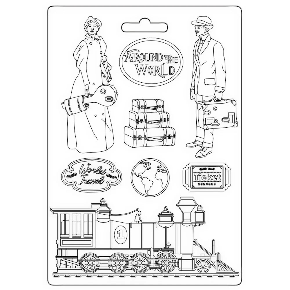 Stamperia Soft Mould A5  - Around The World Collection - Train